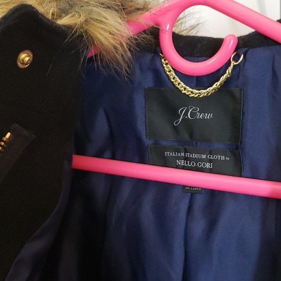 J. Crew Chateau Stadium Cloth Parka 0P Faux Fur - Picture 5 of 8